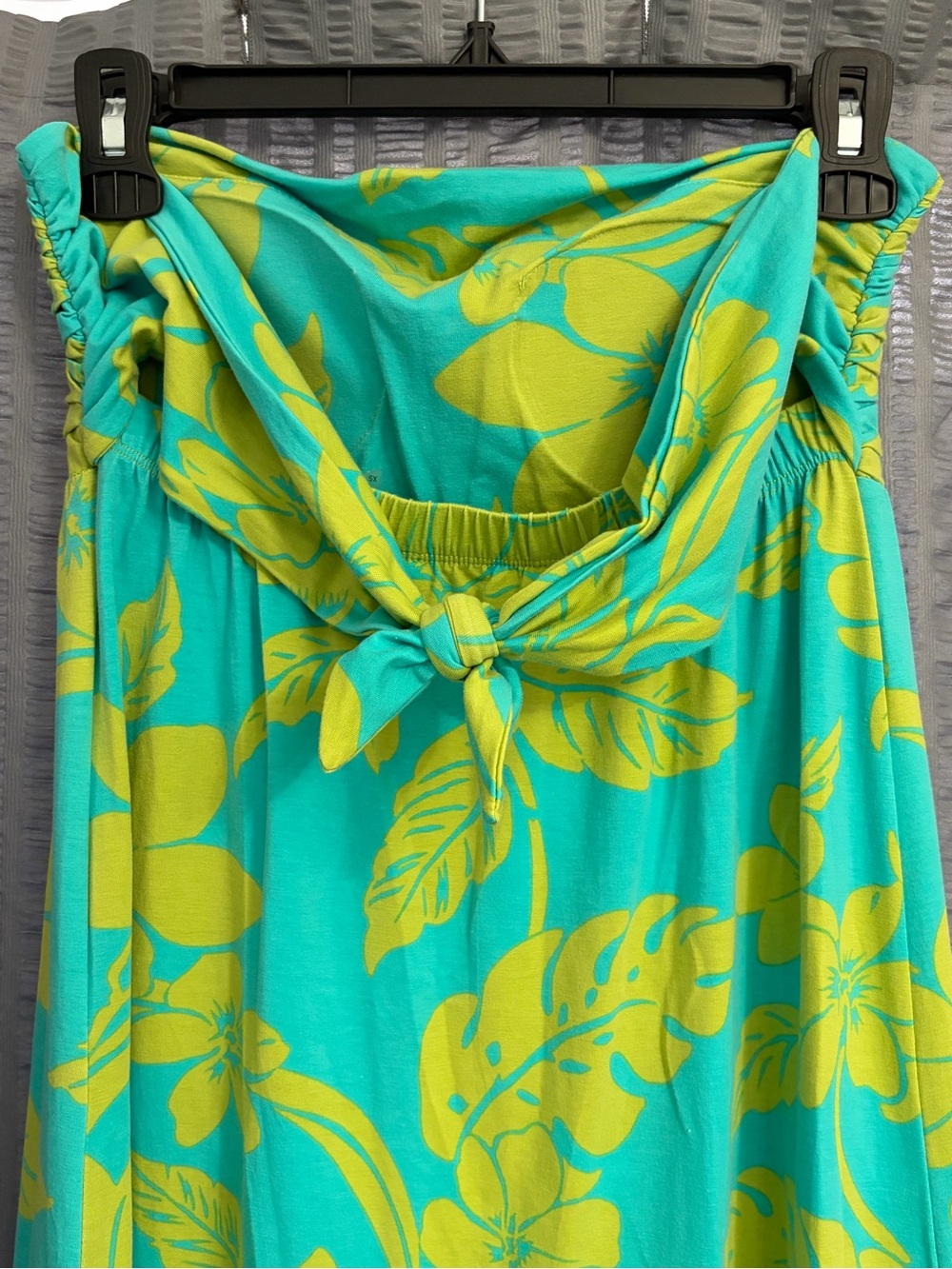 Tommy Bahama Summer Dress Green Teal Floral Strapless Supima Cotton XS - Picture 3 of 9